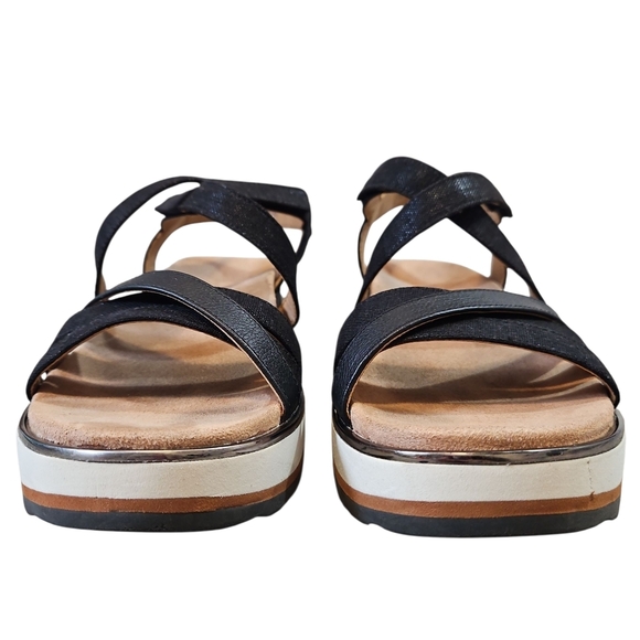 Vionic Kellyn Black Strappy Leather Platform Sandals 9 - Picture 4 of 13